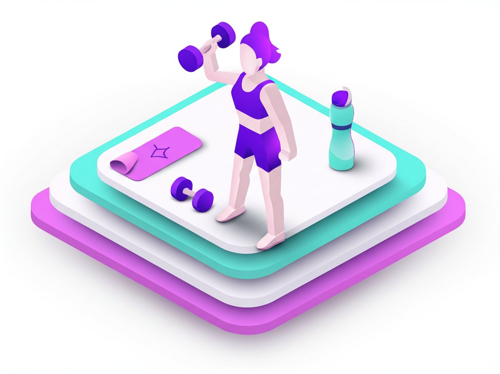 Strong woman exercising, inspiring female fitness and wellness.